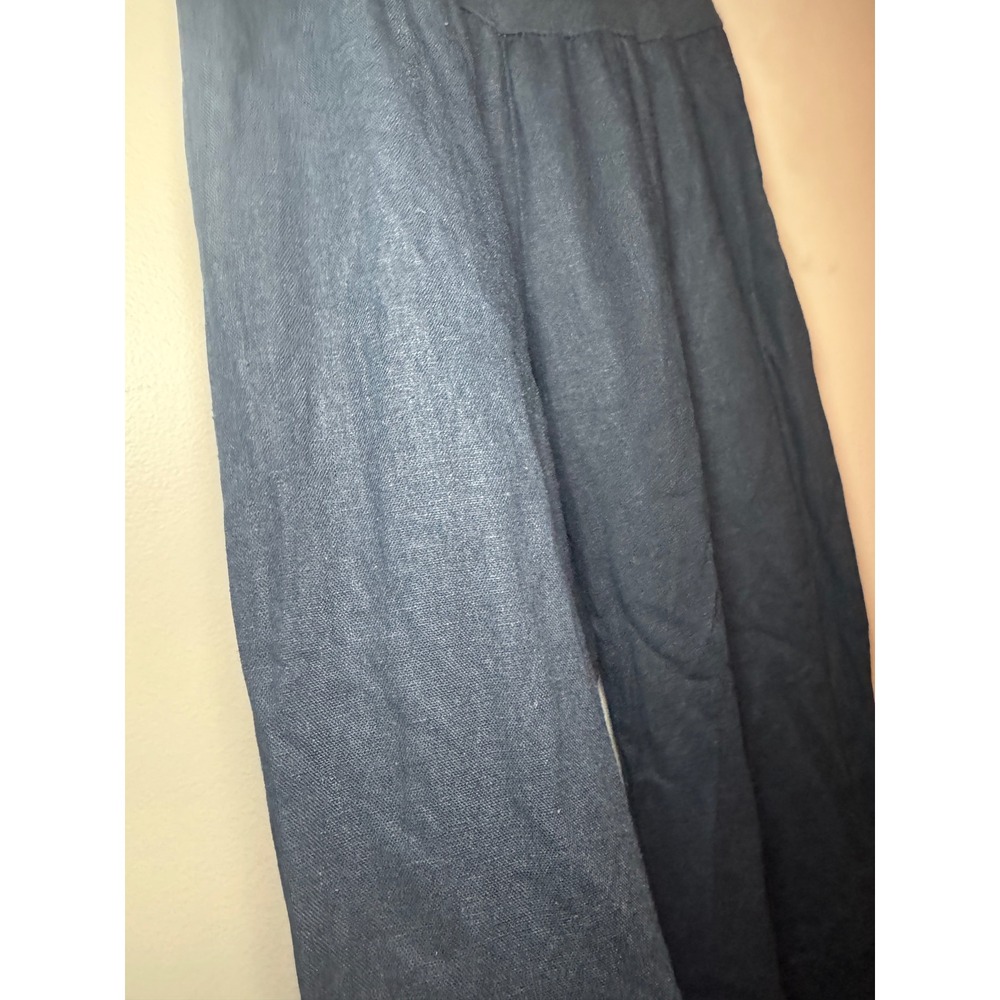 Love Tree Black Linen Blend Wide Leg High Waisted Pants Small S/093200 - Picture 2 of 8